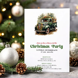 Chic Victorian Christmas Car Holiday Invitation Kaart