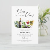 Chic Vino Before Vows Foto Bruidsfeest Wijnmakerij Kaart (Staand voorkant)