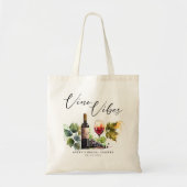 Chic Vino Vibes Watercolor Wijngaard Tote Bag (Voorkant)