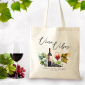 Chic Vino Vibes Watercolor Wijngaard Tote Bag