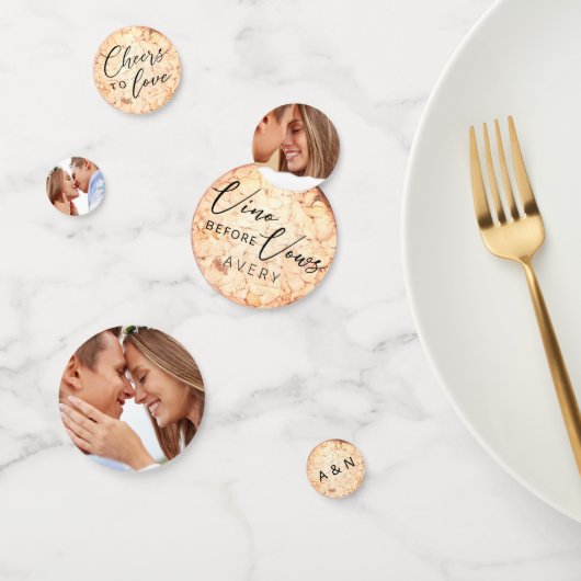 Chic Vino voor de Geloften Wijnkurk Foto Beginlett Confetti (Groep)