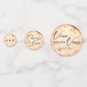 Chic Vino voor de Trouwdag Wijnkurk Foto Beginlett Confetti (Voorkanten)