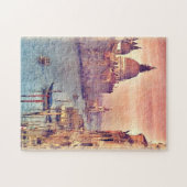 Chic Vintage Italy Venice Canal Pastel Watercolour Legpuzzel (Horizontaal)