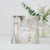 Chic Vintage Trouwjurk Vrijgezellenfeest Kaart (Staand voorkant)