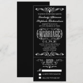 Chic Vintage Wedding Ticket uitnodiging (Voorkant / Achterkant)