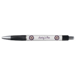 Chic Violet Bloemen Naam Pen