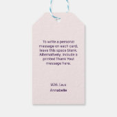 Chic Violet Blush Flower Heart Bedankt Cadeaulabel (Achterkant)