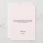 Chic Violet Blush Flower Heart Bedankt Card Kaart (Achterkant)