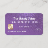Chic Violet Glitter Credit Kaart Cadeaubon Visitekaartje (Voorkant)