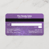 Chic Violet Glitter Credit Kaart Cadeaubon Visitekaartje (Achterkant)
