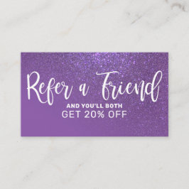 Chic Violet Paarse Glitter Gradient Typografie Aanbevelingskaartje