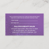 Chic Violet Paarse Glitter Gradient Typografie Aanbevelingskaartje (Achterkant)