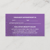 Chic Violet Paarse Glitter Gradient Typografie Afsprakenkaartje (Achterkant)