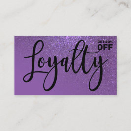 Chic Violet Paarse Glitter Gradient Typografie Klantenkaartje