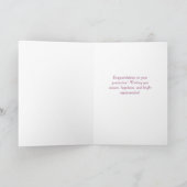 Chic Violet Rood Goud Abstract Afstuderen Kaart (Binnen)