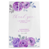 Chic Violet Roos Greenery Floral Vrijgezellenfeest Medium Cadeauzakje (Achterkant)