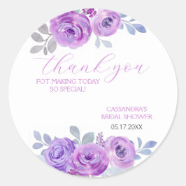 Chic Violet Roos Greenery Floral Vrijgezellenfeest Ronde Sticker