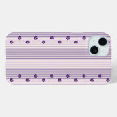 Chic Violet Stripes en Paarse Bloemenrijen Case-Mate iPhone Case (Achterkant (horizontaal))