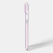 Chic Violet Stripes en Paarse Bloemenrijen Case-Mate iPhone Case (Achterkant / Links)