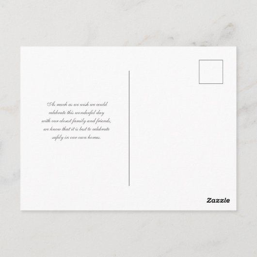 Chic Virtual Spring Floral Blush Pink Wedding Briefkaart (Achterkant)