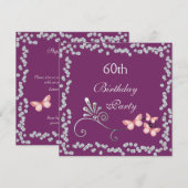 Chic Vlinders & Diamanten 60e Verjaardag Kaart (Voorkant / Achterkant)