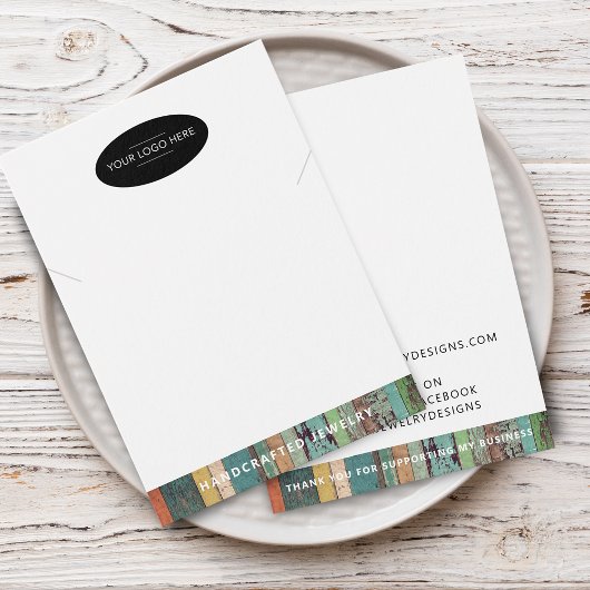 Chic Voeg Je Logo Sieraden Displaykaart Toe Visitekaartje