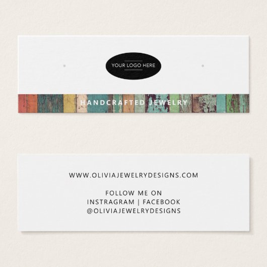 Chic Voeg uw Logo Earring Display Kaart (Voorkant /achterkant)