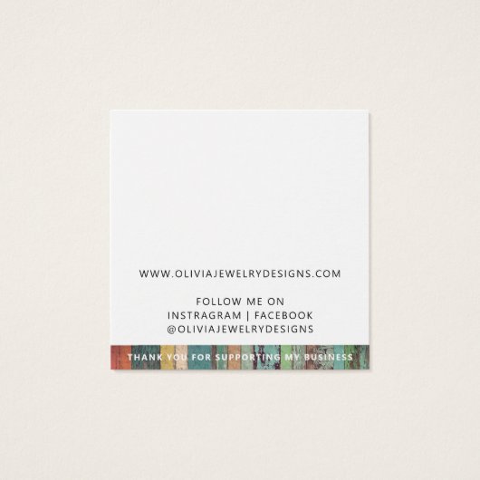 Chic Voeg uw Logo Earring Display Kaart (Achterkant)