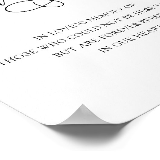 Chic Voor Altijd In Onze Hart In Lieve Herinnering Poster (Hoek)