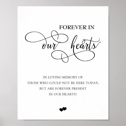 Chic Voor Altijd In Onze Hart In Lieve Herinnering Poster (Voorkant)