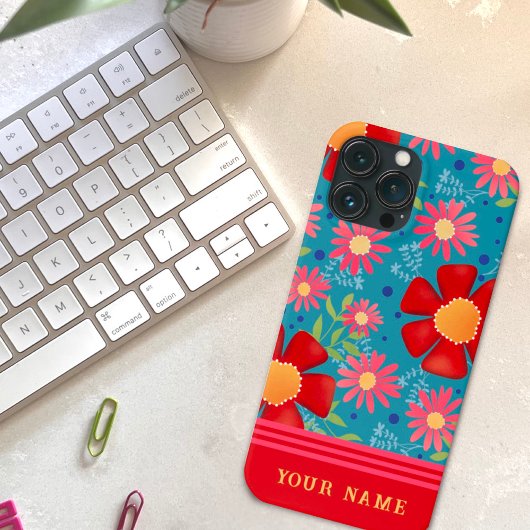 Chic voor haar rode bloemen patroon inspiratie Case-Mate iPhone case