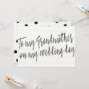 Chic "Voor mijn grootmoeder op mijn trouwdag" Kaart