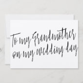 Chic "Voor mijn grootmoeder op mijn trouwdag" Kaart (Voorkant)