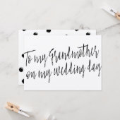 Chic "Voor mijn grootmoeder op mijn trouwdag" Kaart (Voorkant / Achterkant in situ)