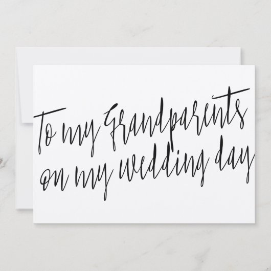 Chic "Voor mijn grootouders op mijn trouwdag" Kaart (Voorkant)