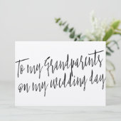 Chic "Voor mijn grootouders op mijn trouwdag" Kaart (Staand voorkant)