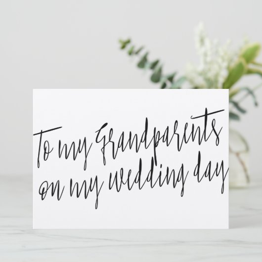 Chic "Voor mijn grootouders op mijn trouwdag" Kaart (Staand voorkant)