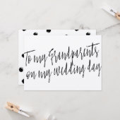 Chic "Voor mijn grootouders op mijn trouwdag" Kaart (Voorkant / Achterkant in situ)