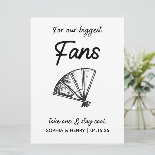 Chic  voor onze fans bruiloft gunst teken (Staand voorkant)