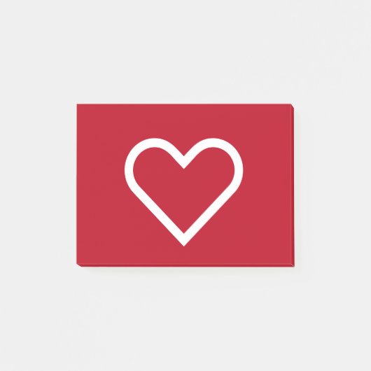 Chic voor rood en wit hart post-it® notes (Voorkant)