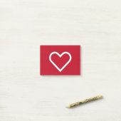 Chic voor rood en wit hart post-it® notes (Op bureau)