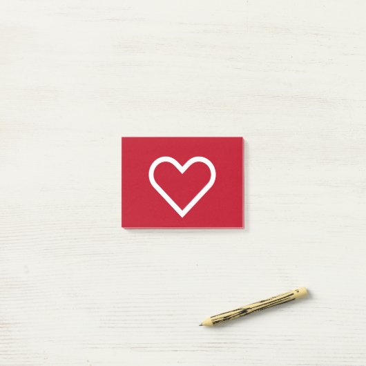 Chic voor rood en wit hart post-it® notes (Op bureau)