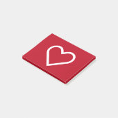 Chic voor rood en wit hart post-it® notes (Schuin)
