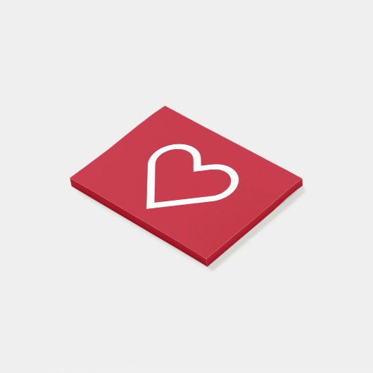 Chic voor rood en wit hart post-it® notes (Schuin)