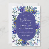 Chic voorjaar stoffig blauw donkerblauw paarse blo kaart (Voorkant)