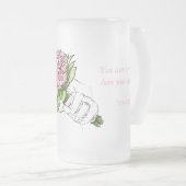Chic Vorstglas Bloem Beer Stein - Aangepaste Bruid Matglas Bierpul (Voorkant rechts)