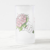 Chic Vorstglas Bloem Beer Stein - Aangepaste Bruid Matglas Bierpul (Center)