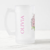 Chic Vorstglas Bloem Beer Stein - Aangepaste Bruid Matglas Bierpul (Links)