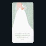 Chic Vrijgezellenfeest Bleek groen retouradres Etiket<br><div class="desc">Elegante,  stijlvolle bleke groene vrijgezellenfeesten retouradreslabels zijn voorzien van een mooie moderne bruid in haar trouwjurk over een wit rozenpatroon en uw gegevens in chique letters. MEER kleuren en bijpassende items in onze winkel.</div>