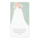 Chic Vrijgezellenfeest Bleek groen retouradres Etiket (Voorkant)